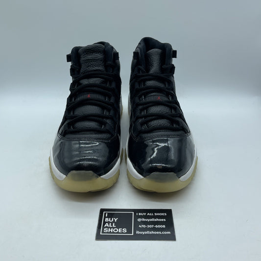 Size 9.5 - Jordan 11 Retro 72-10 Black Red Suede Leather (378037-002)
