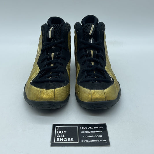 Size 2Y (PS) - Nike Little Posite Pro Mid Metallic Gold Black (843755-701)