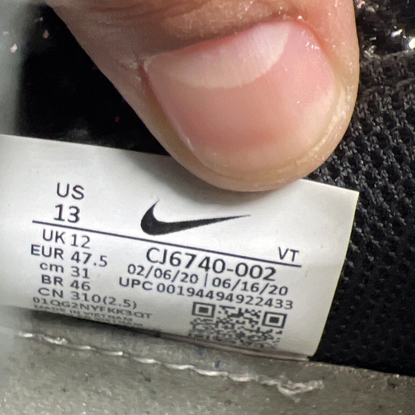 Size 13 - Nike Air VaporMax 2020 Flyknit Dark Grey (CJ6740-002)