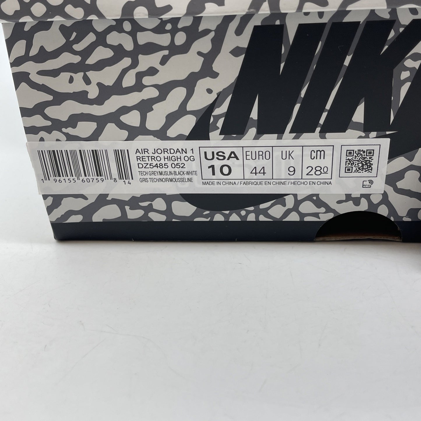 Size 10 - Air Jordan 1 Retro OG High White Cement Grey White (DZ5485-052)