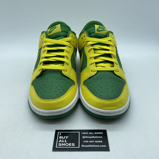 Size 10.5 - Nike Dunk Low Reverse Brazil Green Yellow White Leather (DV0833-300)
