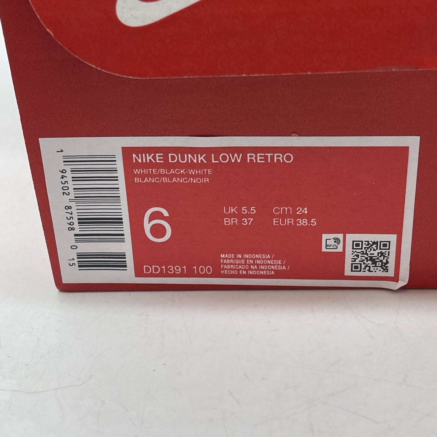 Size 6 - Nike Dunk Low Black White Suede Leather (DD1391-100)