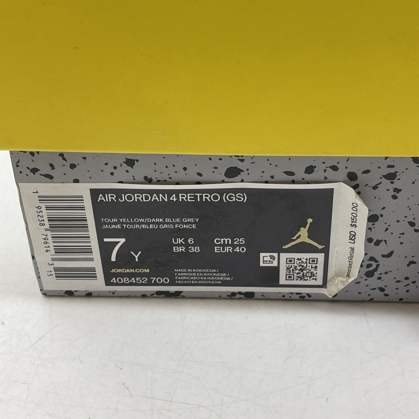 Size 7Y - Jordan 4 Retro GS Tour Yellow White Suede (408452700)