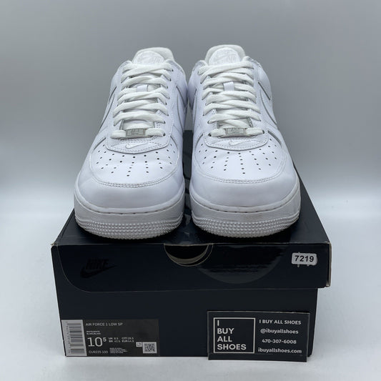 Size 10.5 - Nike Air Force 1 x Supreme Low Box Logo - White (CU9225-100)