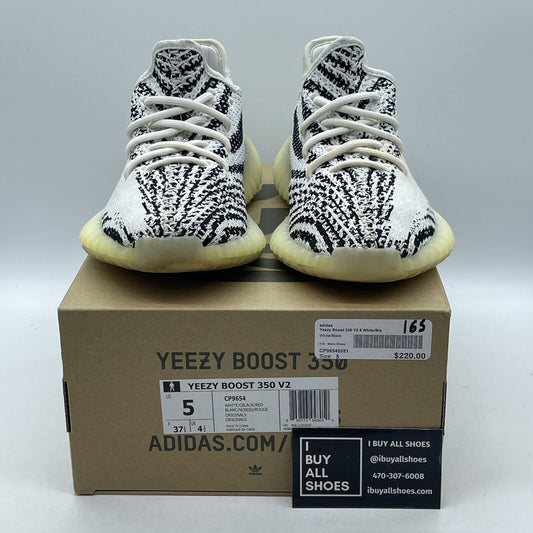 Size 5 - adidas Yeezy Boost 350 V2 Low Zebra White Black Red Suede (CP9654)