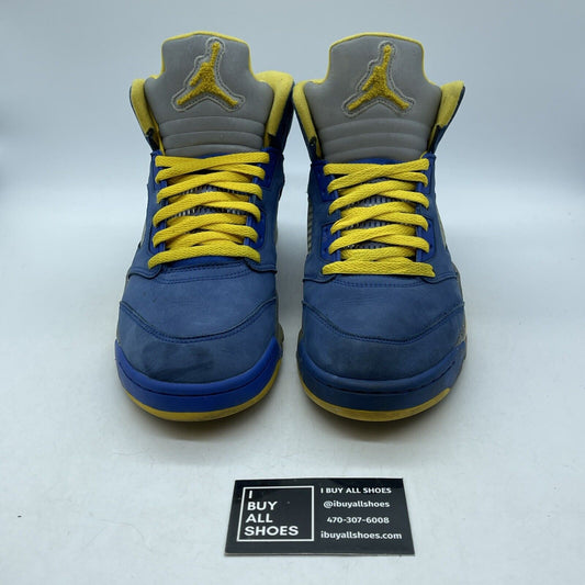 Size 10 - Air Jordan 5 Retro Laney Blue Grey Yellow Suede Leather (CD2720-400)