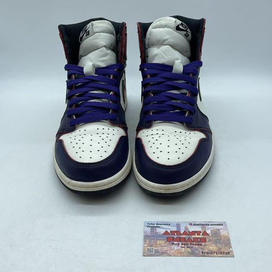 Size 10 - Jordan 1 Retro High SB LA To Chicago 2019 White Purple (CD6578-507)