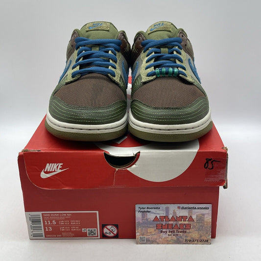 Size 11.5 - Nike Dunk NH Low Cacao Wow Green Blue Suede Leather (DR0159-200)