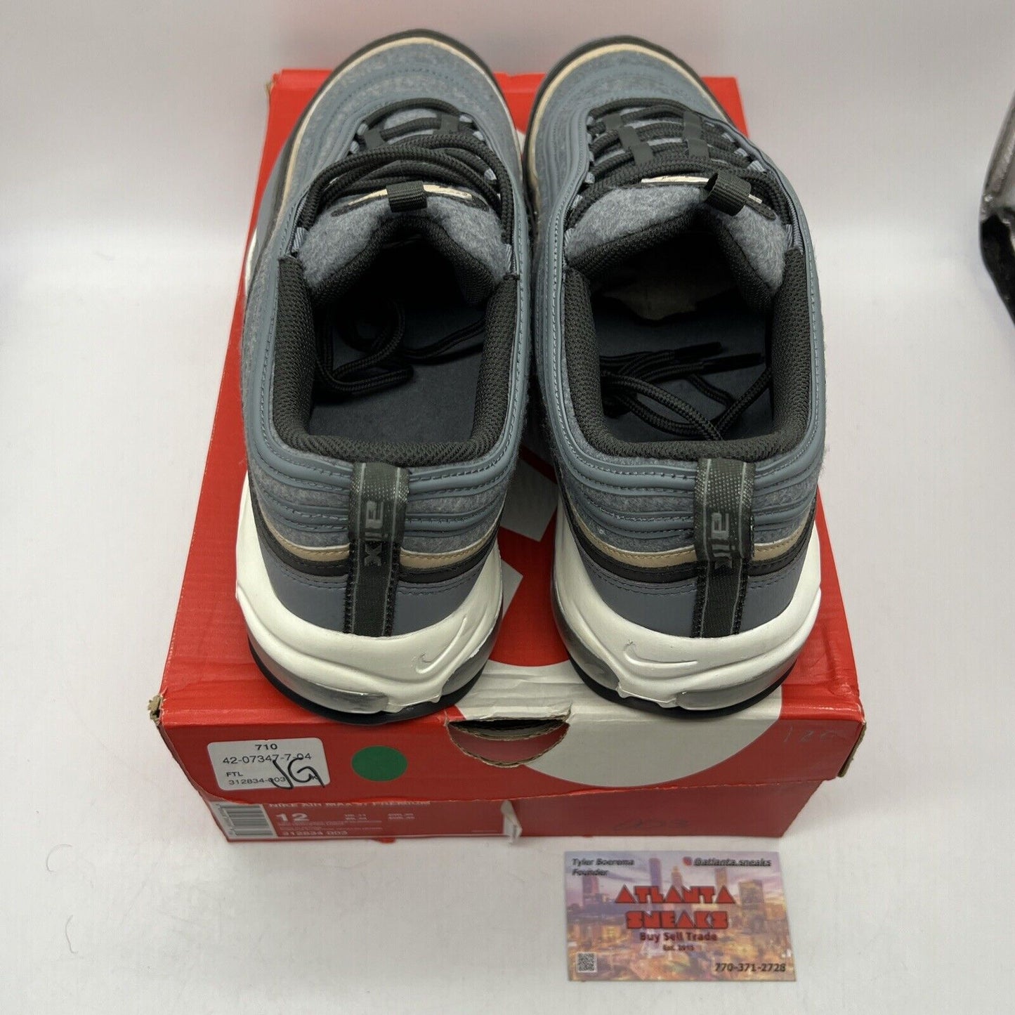 Size 12 - Nike Air Max 97 Premium Cool Grey Mushroom Grey White Black 312834-003