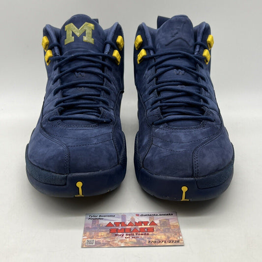 Size 13 - Air Jordan 12 Retro Michigan Yellow Navy Suede (BQ3180-407)