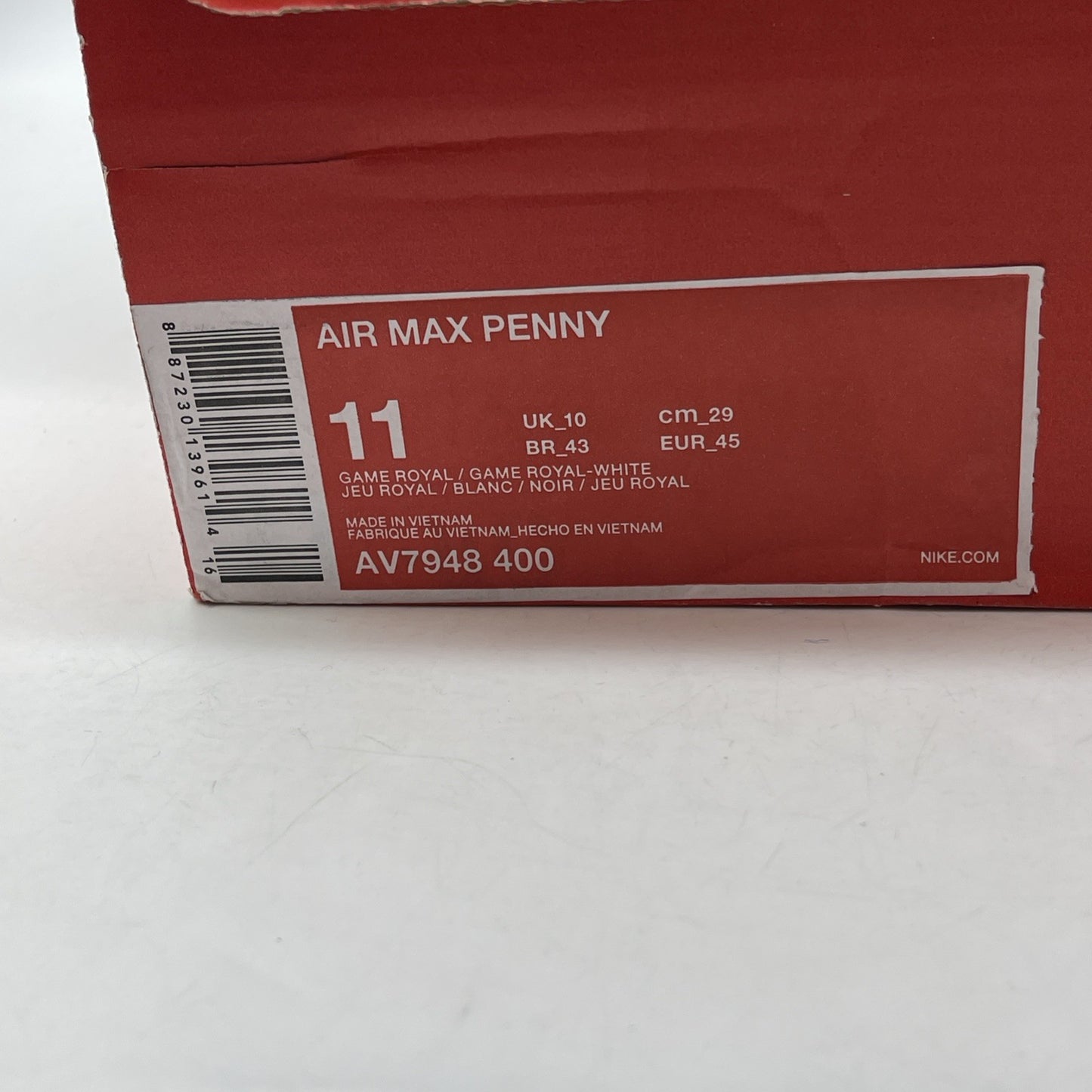 Size 11 - Nike Air Penny 1 Pinstripe Blue Suede Leather (AV7948-400)