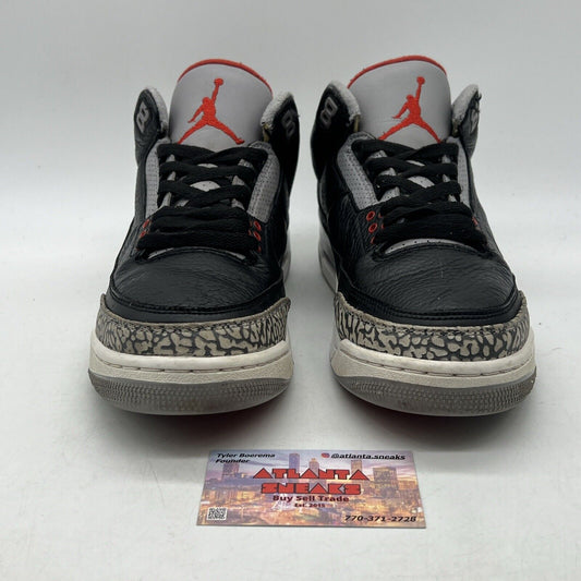 Size 8 - Jordan 3 Retro OG Mid Black Cement Red Leather (854262-001)