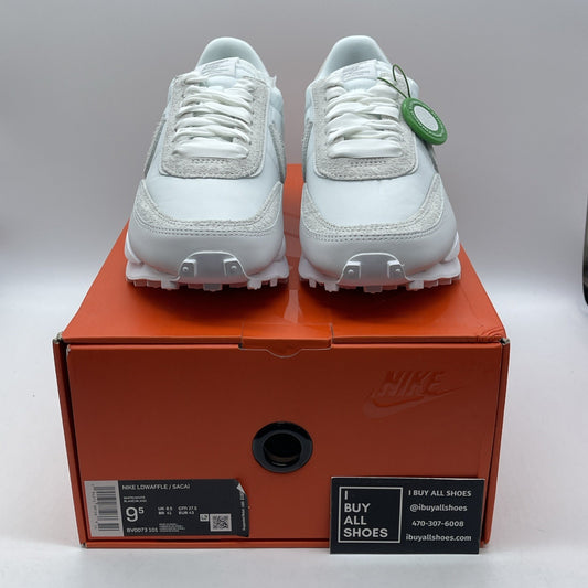 Size 9.5 - Nike sacai x LDWaffle White Nylon Grey White Suede (BV0073-101)