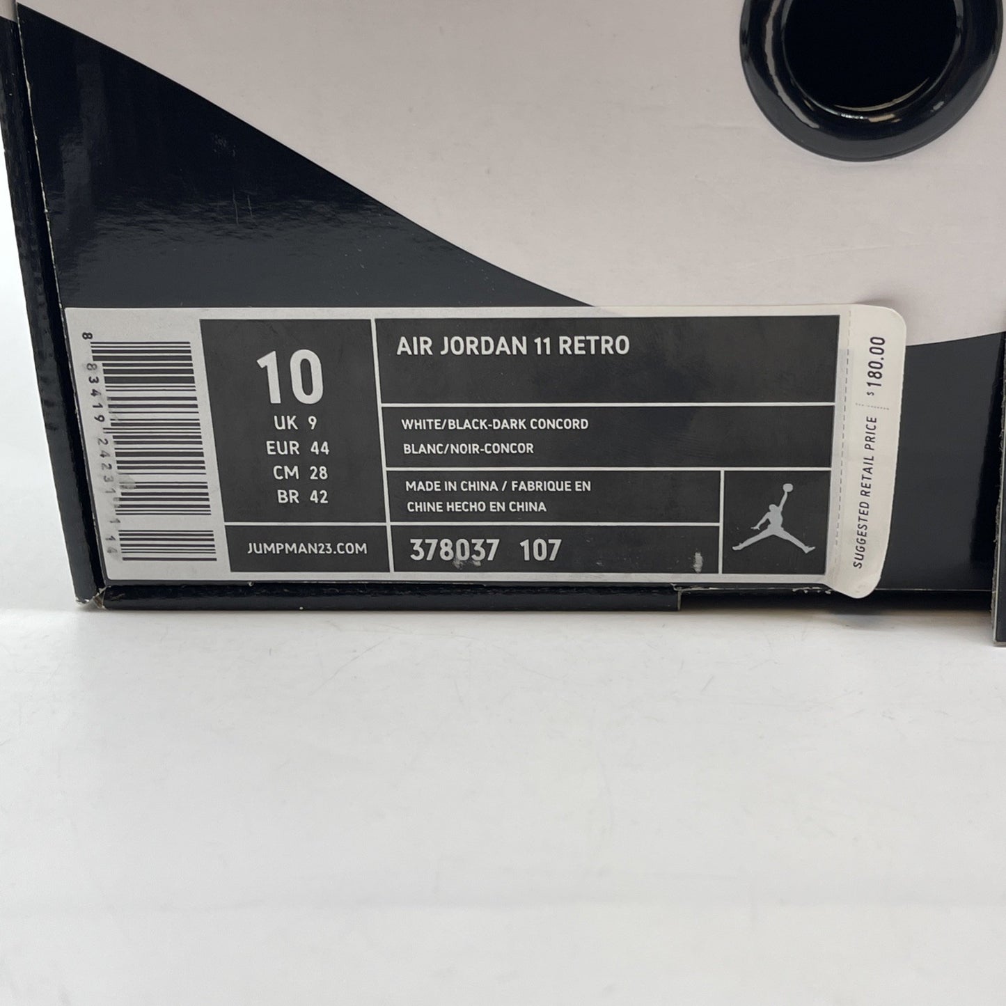 Size 10 - Jordan 11 Retro Concord 2011 Black White Suede Leather (378037-107)