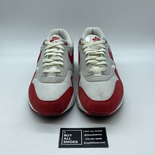 Size 12 - Nike Air Max 1 OG Anniversary Red Grey White Suede (908375-100)