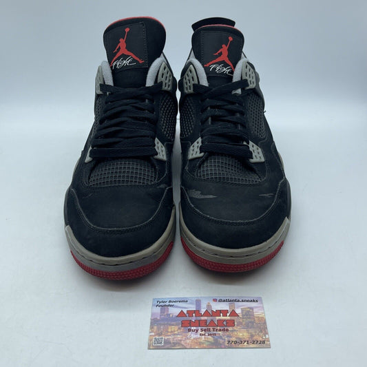Size 11.5 - Jordan 4 Retro bred release 2012 Black Red Suede Leather (308497-089