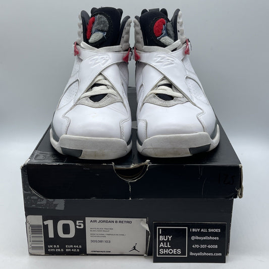 Size 10.5 - Air Jordan 8 Retro 2008 Countdown Pack White Grey (305381-103)