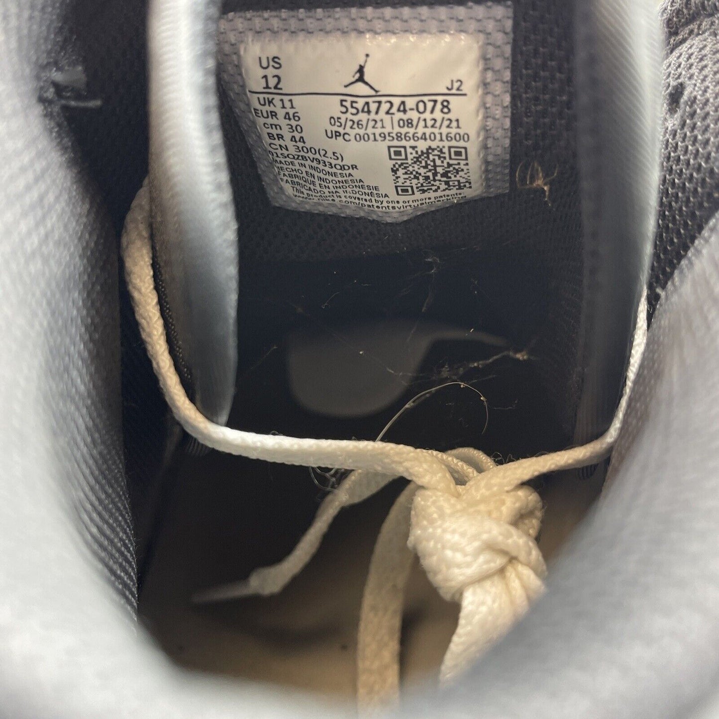 Size 12 - Jordan 1 Mid Light Smoke Grey Black White Leather (554724-078)