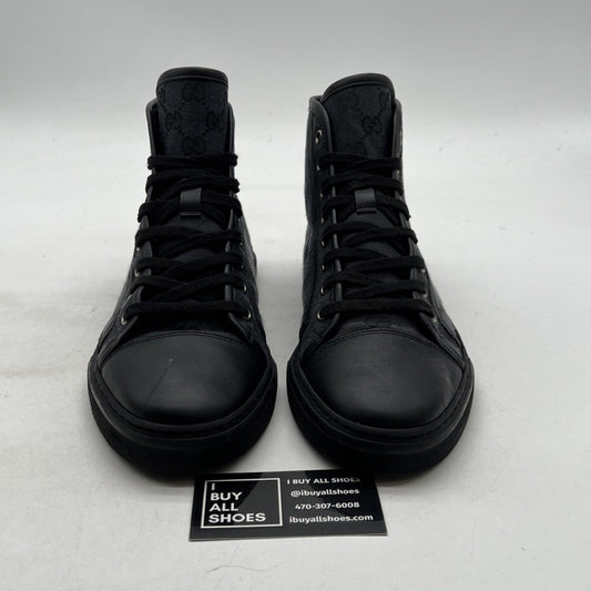 Size 8G - Gucci GG Supreme Monogram High Mens Black Sneakers