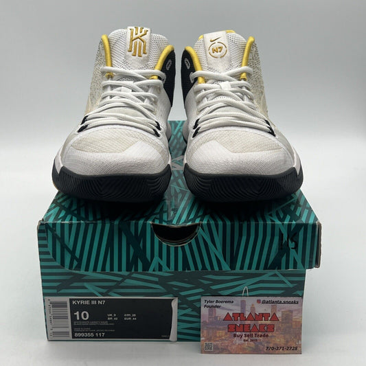 Size 10 - Nike Kyrie 3 N7 (899355-117) Black White Yellow