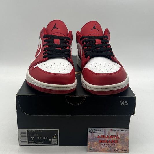 Size 11 - Jordan 1 Low Reverse Black Toe Red White Leather (553558-163)