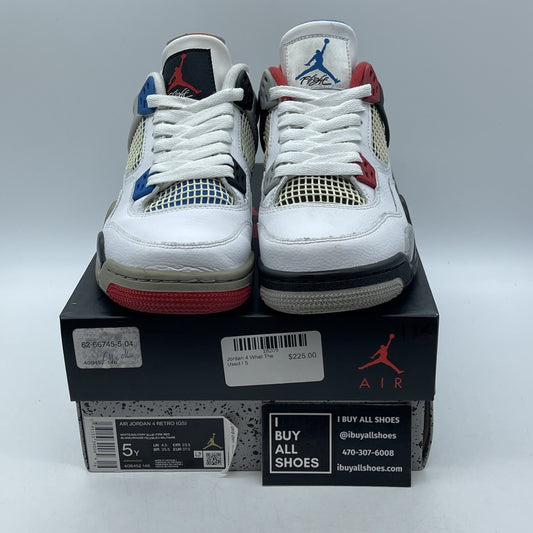 Size 5Y - Jordan 4 Retro SE Mid What The 4 White Leather (408452-146)