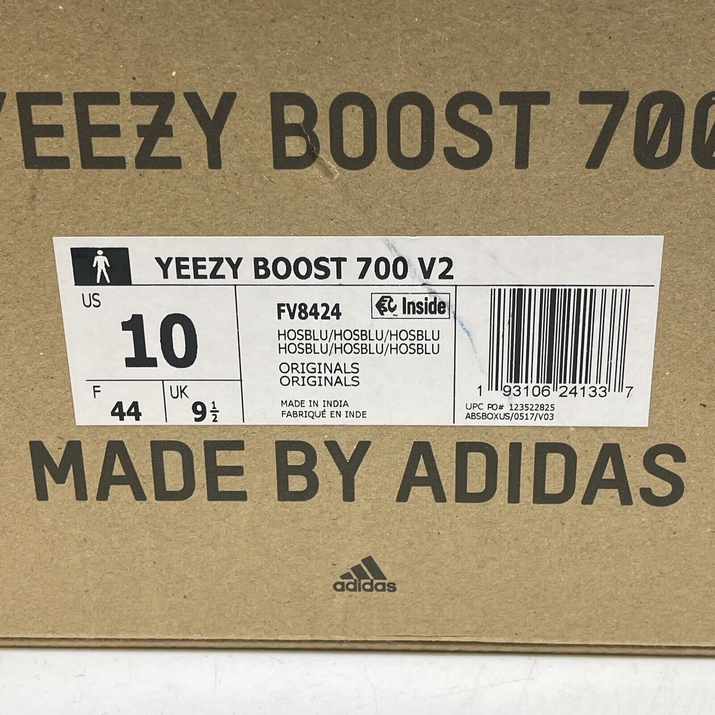 Size 10 - adidas Yeezy Boost 700 V2 Hospital Blue Grey Suede (FV8424)