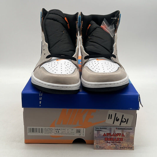 Size 13 - Air Jordan 1 Retro OG High Prototype Black Tan Blue White (DC6515-100)