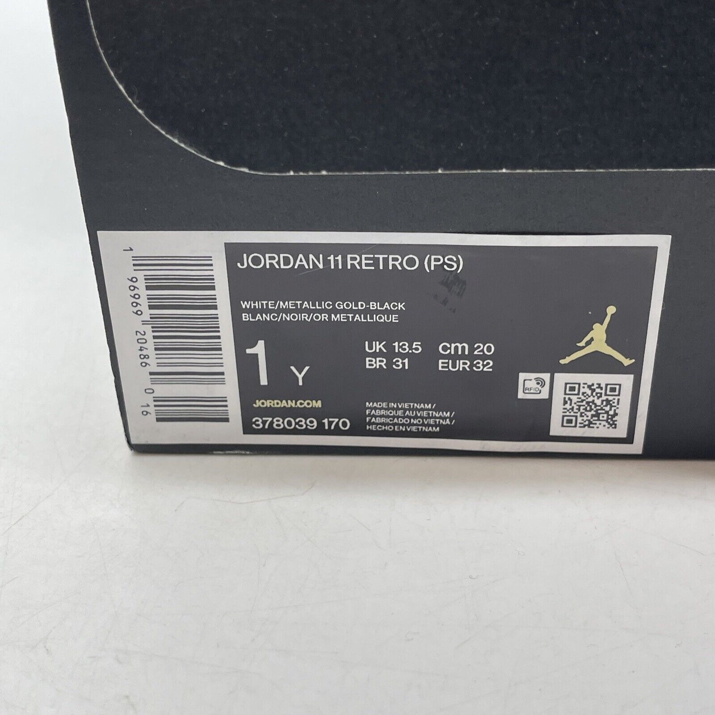 Size 1Y - Air Jordan 11 Retro Gratitude Defining Moments Black (378039-170)