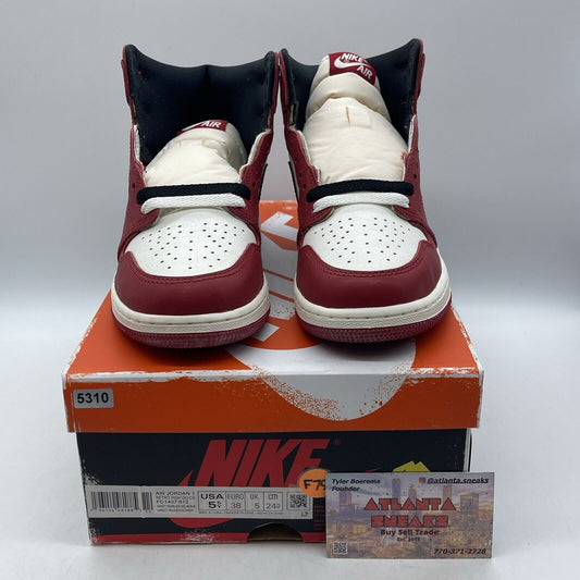 Size 5.5Y- Jordan 1 Retro OG High Chicago Lost & Found White Red (FD1437-612)