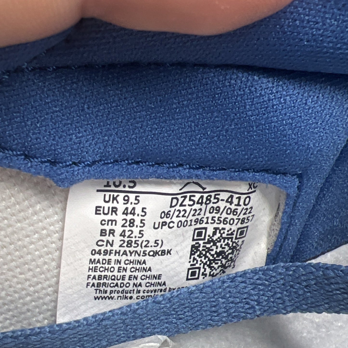 Size 10.5 - Air Jordan 1 Retro OG High True Blue (DZ5485-410)