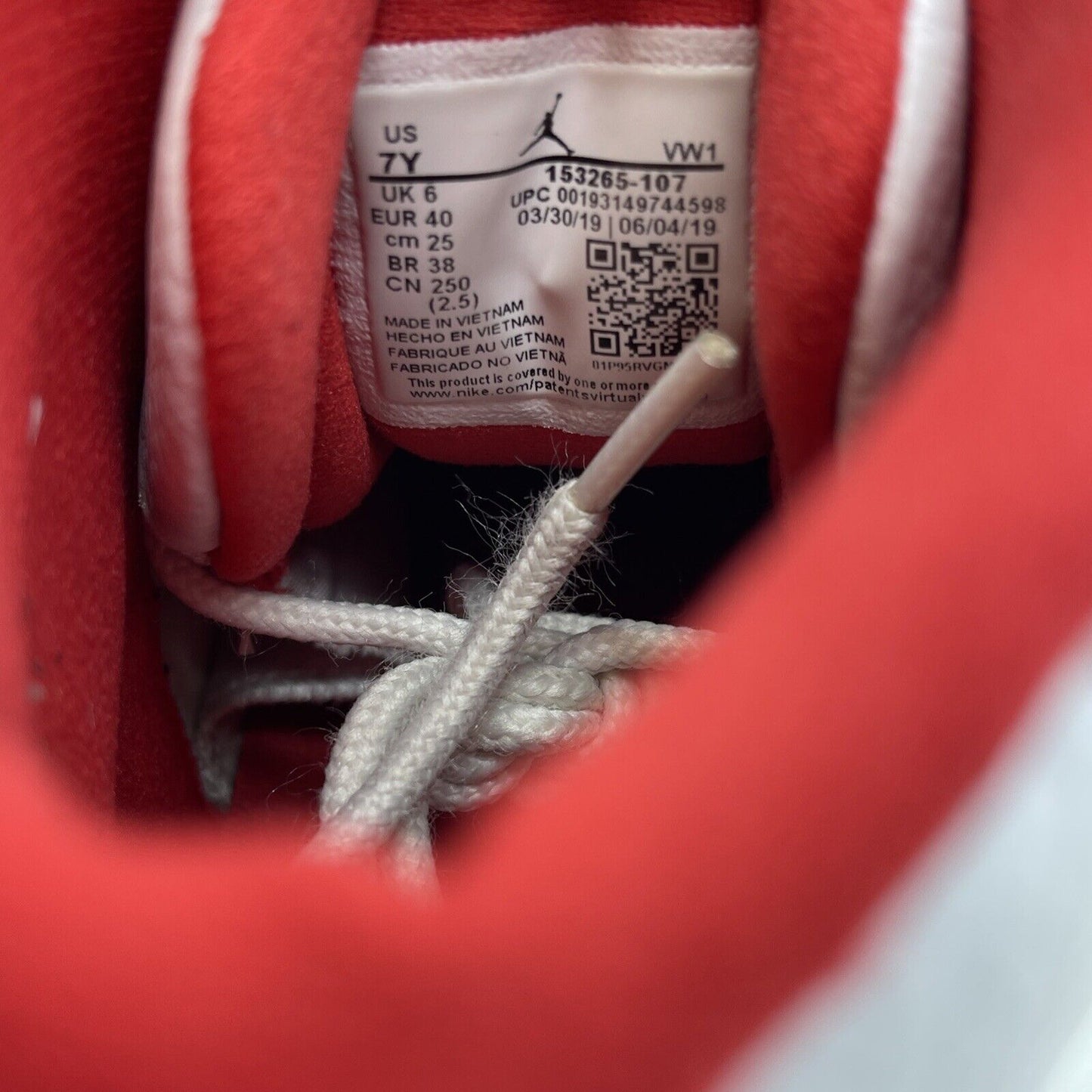 Size 7Y - Nike Air Jordan 12 XII Retro FIBA Gold Red White Leather (153265-107)