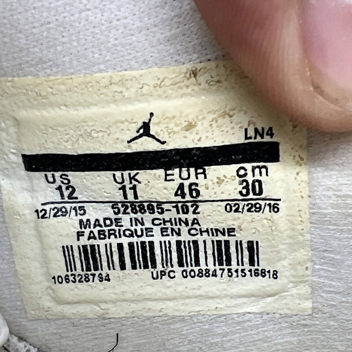 Size 12 - Air Jordan 11 Retro 2016 Low Cherry White Leather (528895-102)