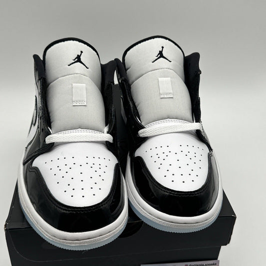 Size 9.5 - Jordan 1 Low SE Concord Black White Patent Leather Tuxedo Icy Soles