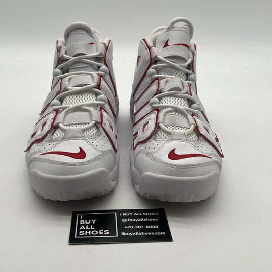 Size 7Y - Nike Air More Uptempo White Varsity Red Youth Sneakers (DJ5988-100)