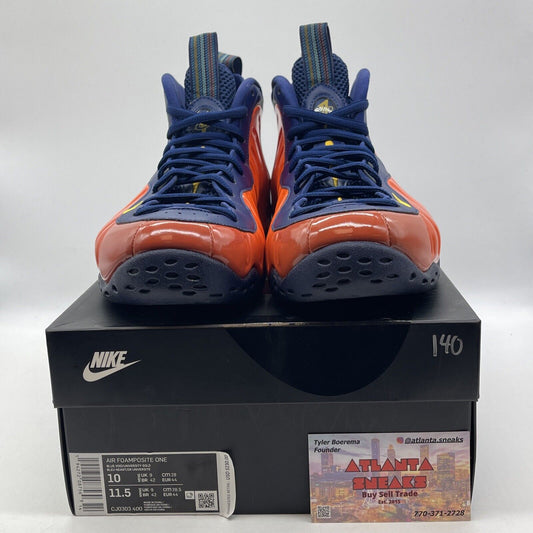 Size 10 - Nike Air Foamposite One Rugged Orange Navy Gold (Cj0303 400)