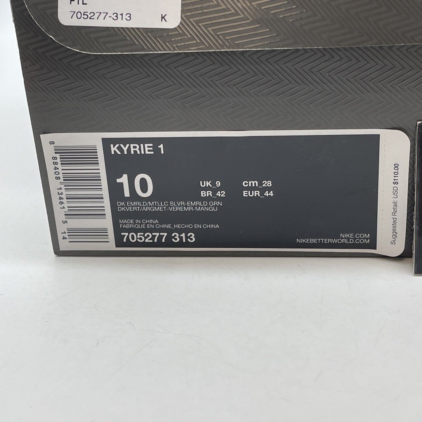 Size 10 - Nike Kyrie 1 Flytrap Green Silver Suede Leather (705277-313)