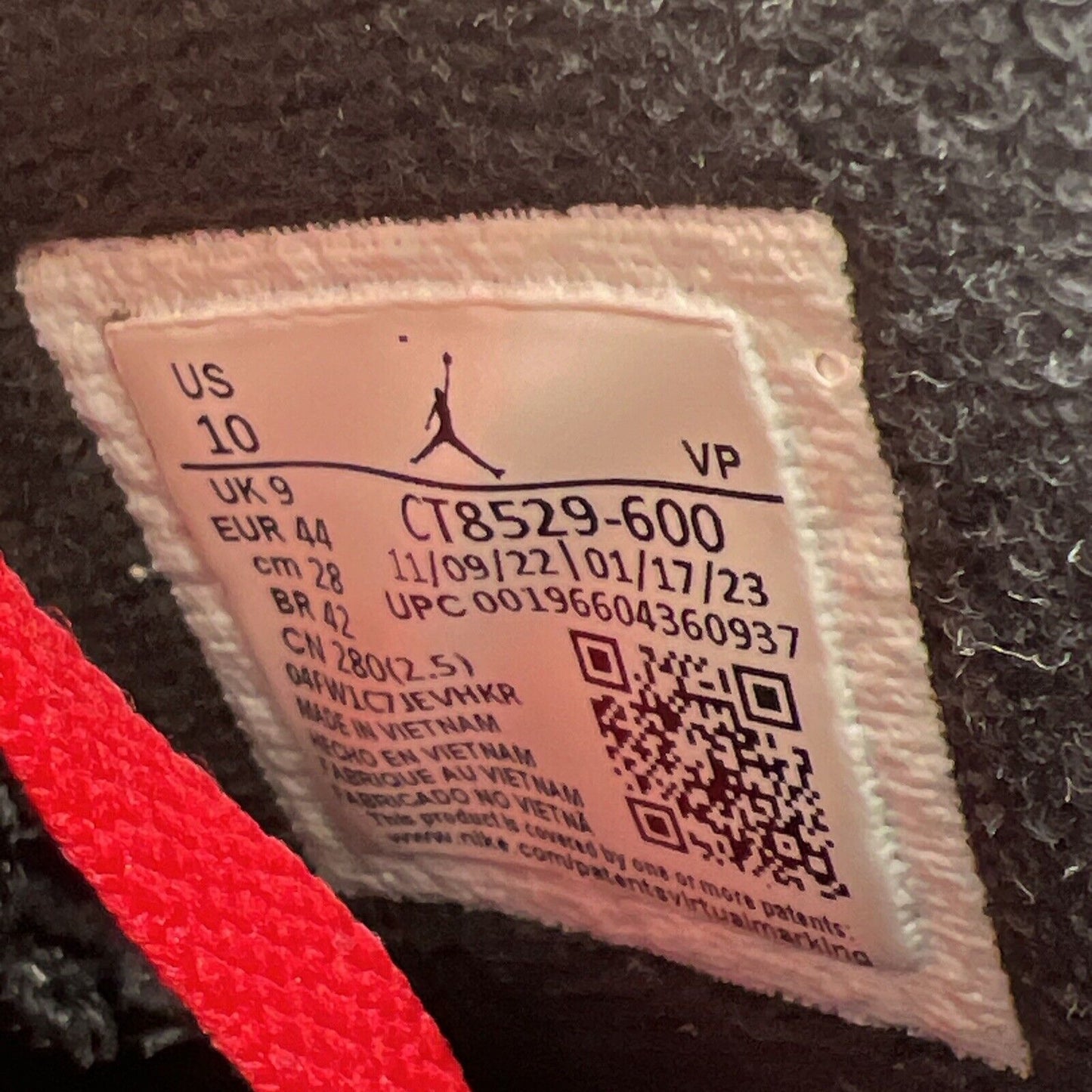 Size 10 - Air Jordan 6 Retro Toro Bravo Black Red Suede (CT8529-600)