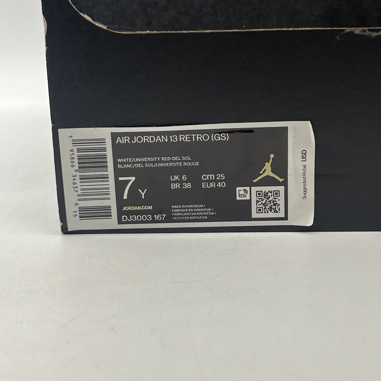 NEW Nike Air Jordan 13 Retro GS Del Sol DJ3003-167 Size 7Y White Yellow Leather