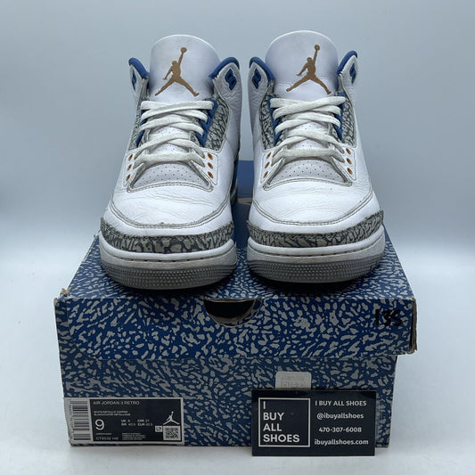 Size 9 - Jordan 3 Retro Mid Washington Wizards Blue White Grey Suede -CT8532-148