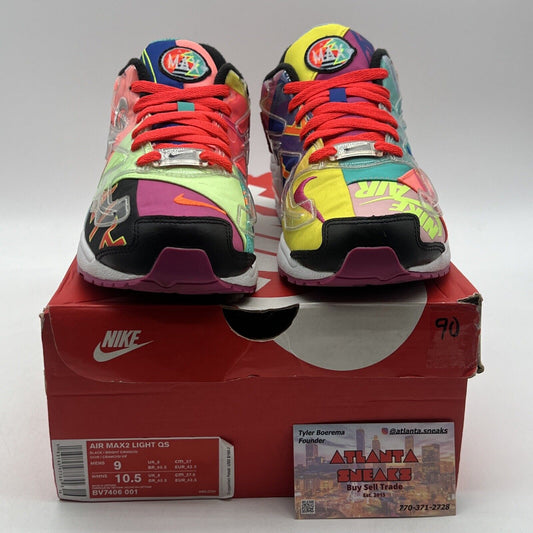 Size 9 - Nike Atmos x Air Max 2 Light QS Logos Yellow White (BV7406-001)
