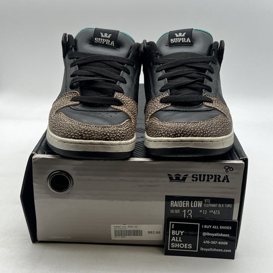 Size 13 - Supra Raider Low Pro Elephant Black Turq