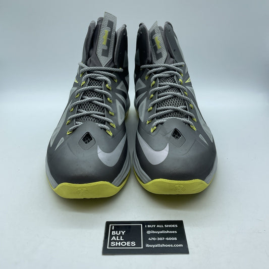 Size 13 - Nike LeBron 10 Yellow Diamond Grey Yellow Leather (541100-007)
