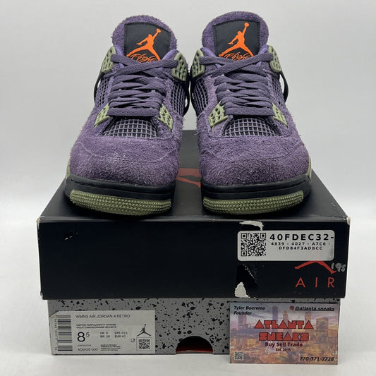 Size 8.5 - Jordan 4 Retro Mid Canyon Purple W Orange Black (AQ9129-500)