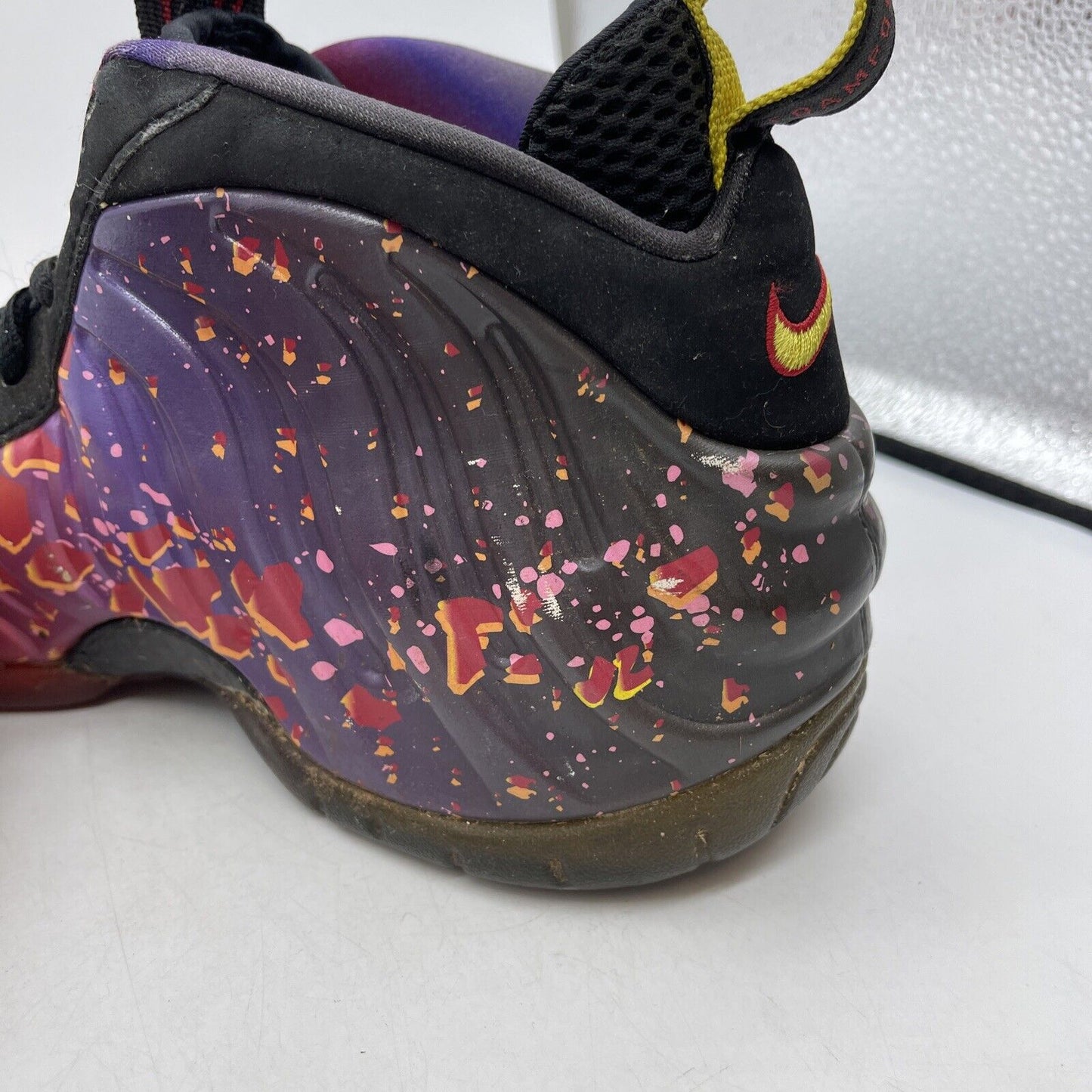 Size 10.5 - Nike Air Foamposite Pro Prm Area 72 Yellow Purple Red (616750-600)