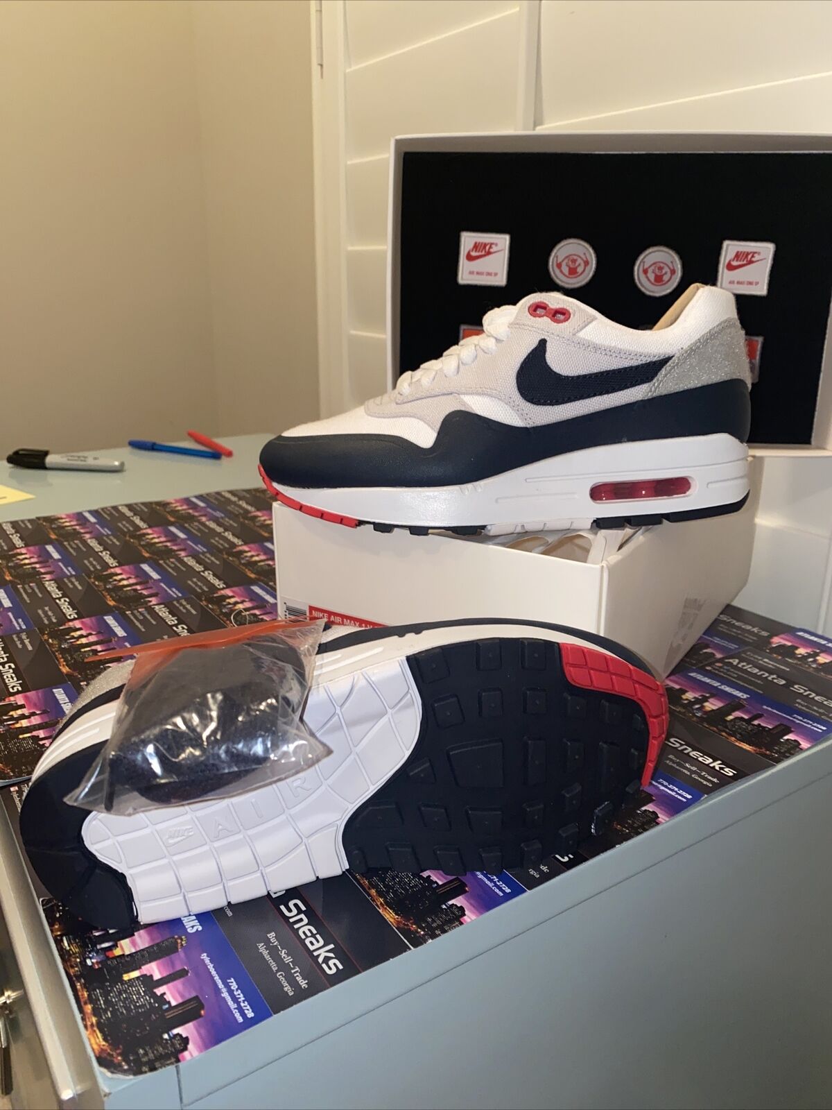 Size 4 - Nike Air Max 1 Patch Paris 704901-146 Brand New Og All