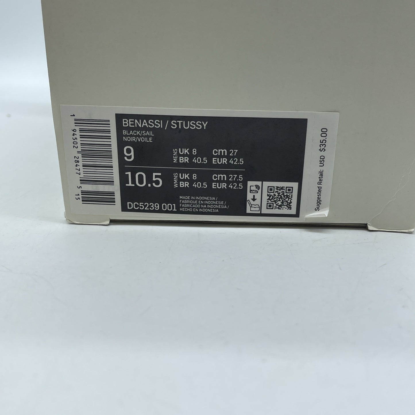 Size 9 - Nike x Stussy Benassi Slide Black Suede Rubber (DC5239-001)