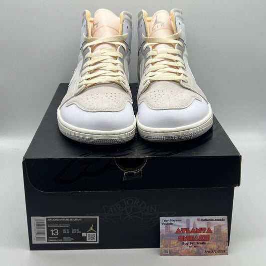Size 13 - Jordan 1 Mid SE Craft White 2022 Brand New Og All
