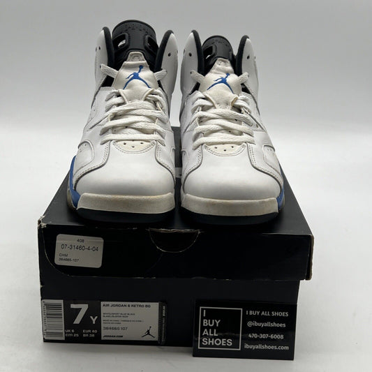 Size 7Y - Air Jordan 6 Retro 2014 Sport Blue (384665-107)