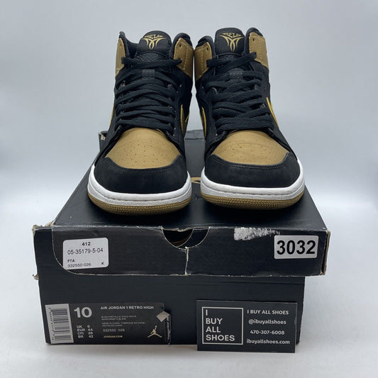 Size 10 - Air Jordan 1 Retro High Melo Gold Black White Leather (332550-026)